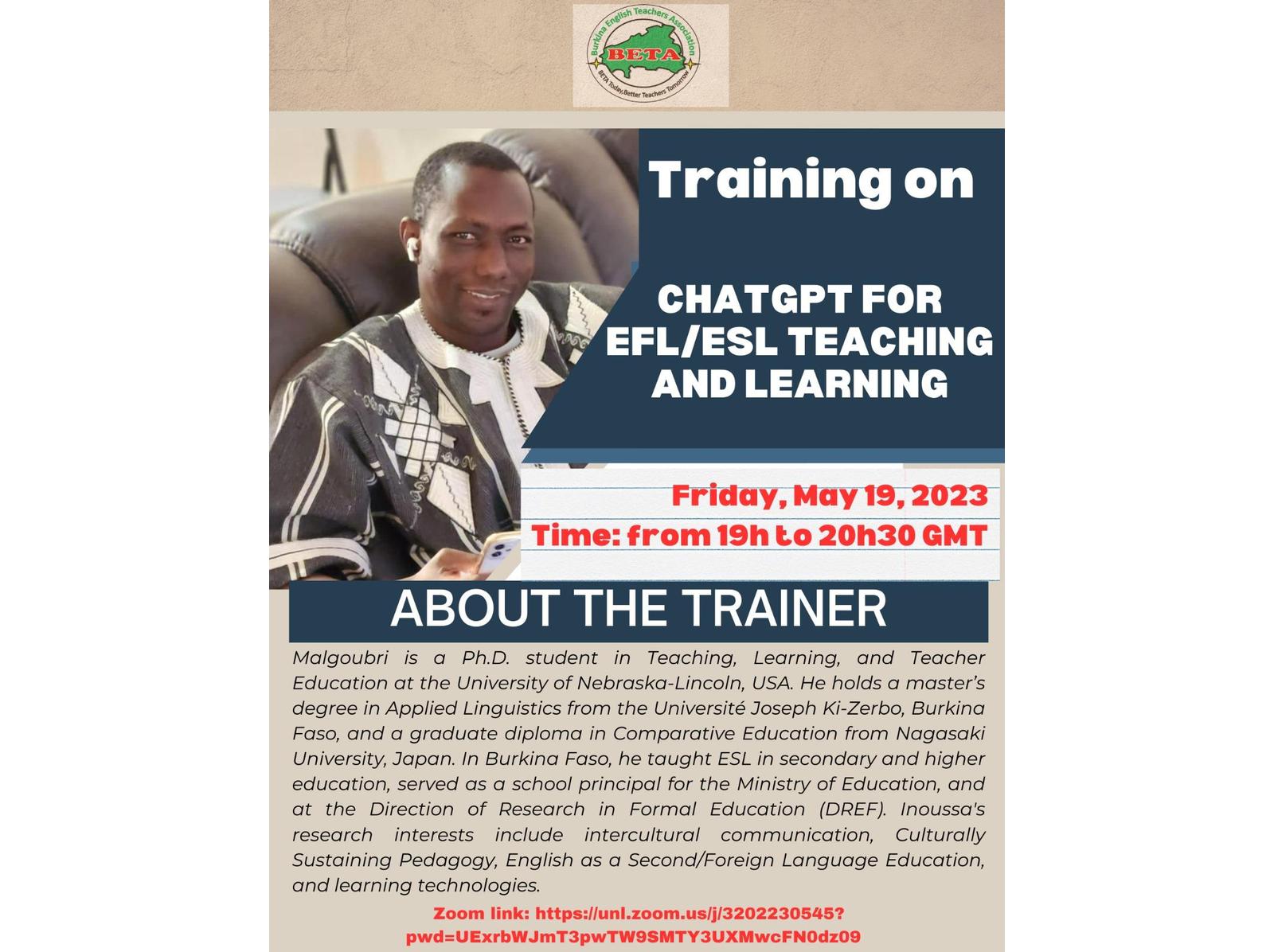 A training flyer