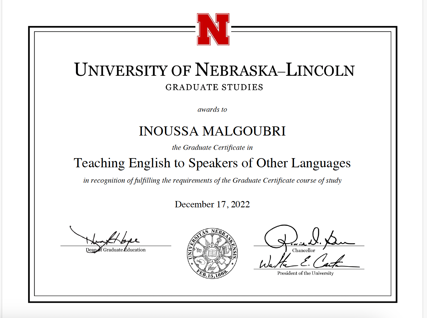 Graduate Certificate TESOL